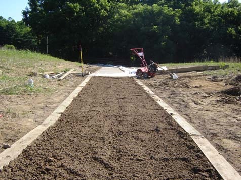 Polypavement tilled into native soil.