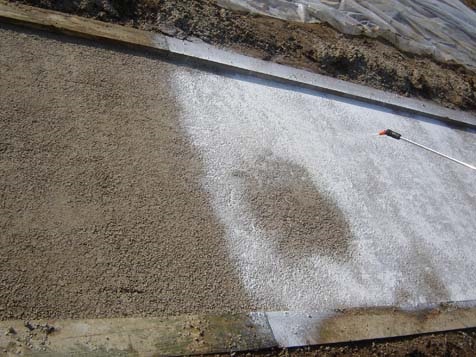 Soiltac Liquid Topical is sprayed to penetrate the surface.
