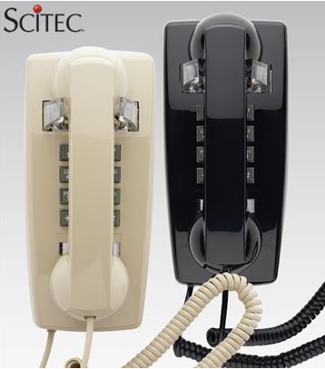 Wall mounted telephones with push buttons