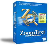 Picture of the ZoomText Magnifier box