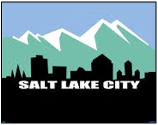 Salt Lake City flag (skyline against background mountains)