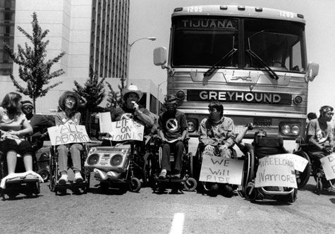 ADAPT protests Greyhound, c. 1980s.