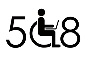 A graphic symbol illustrating Section 508, which ensures the accessibility of electronic and information technology administered through federal funding.
