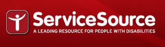 ServiceSource Logo in white lettering on a red background