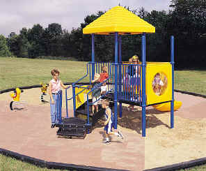 photo of a play area with composite structure and 2 spring riders