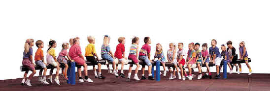 photo of children on seesaw-type single play component