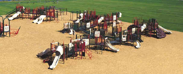 photo of a play area with more than 20 play components