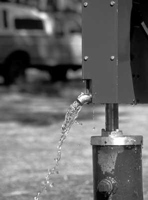 Water flowing from water station