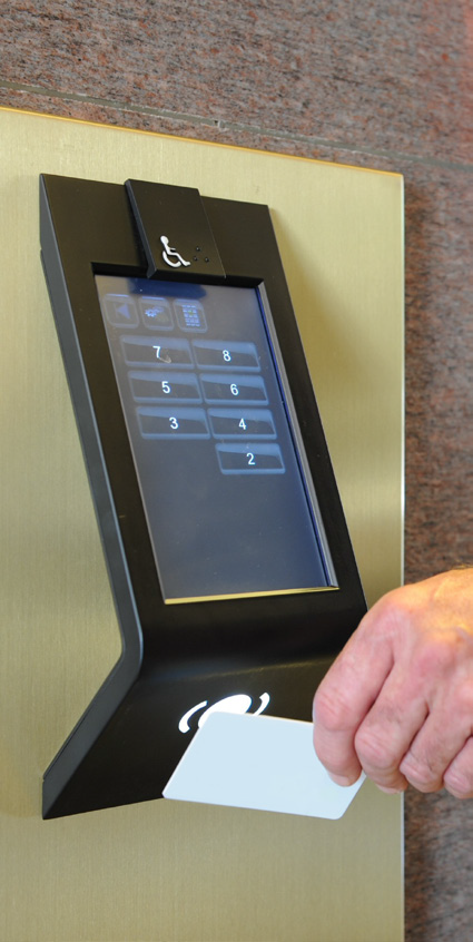elevator control shown with ISA and access card