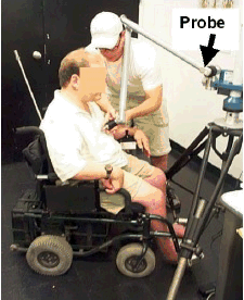 Figure 2‒2. Data collection with an electromechanical probe allows quick and accurate measurement of the widths, heights and depths of the body and mobility device characteristics.